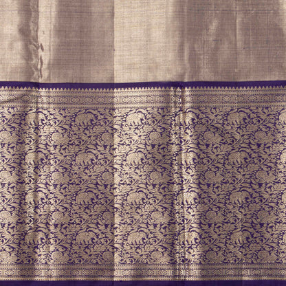 Pastel Blue And Navy Blue Tissue Kanchipuram Silk Saree For Bridal Wear PV MEN 284 - Silk Sari - Panjavarnam PV MEN 284