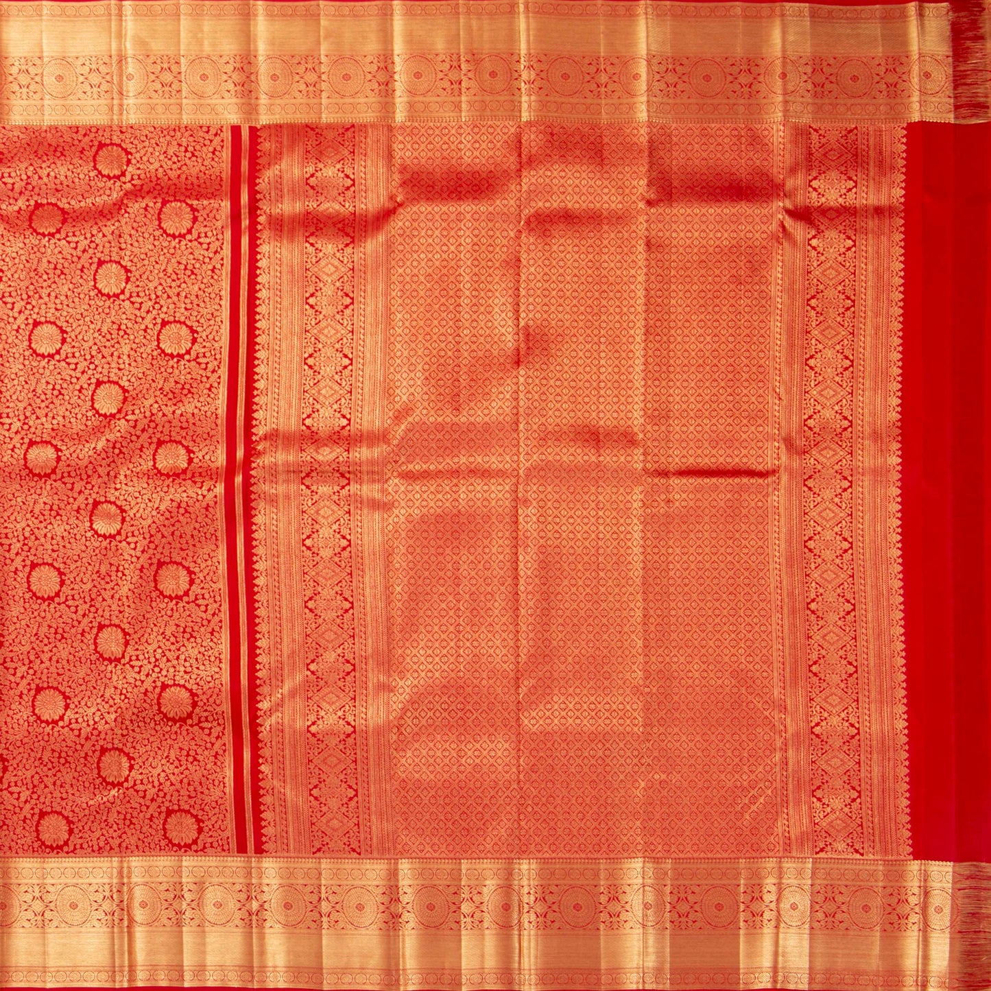 Red Kanchipuram Silk Saree For Festive Wear PV MEN 260 - Silk Sari - Panjavarnam PV MEN 260