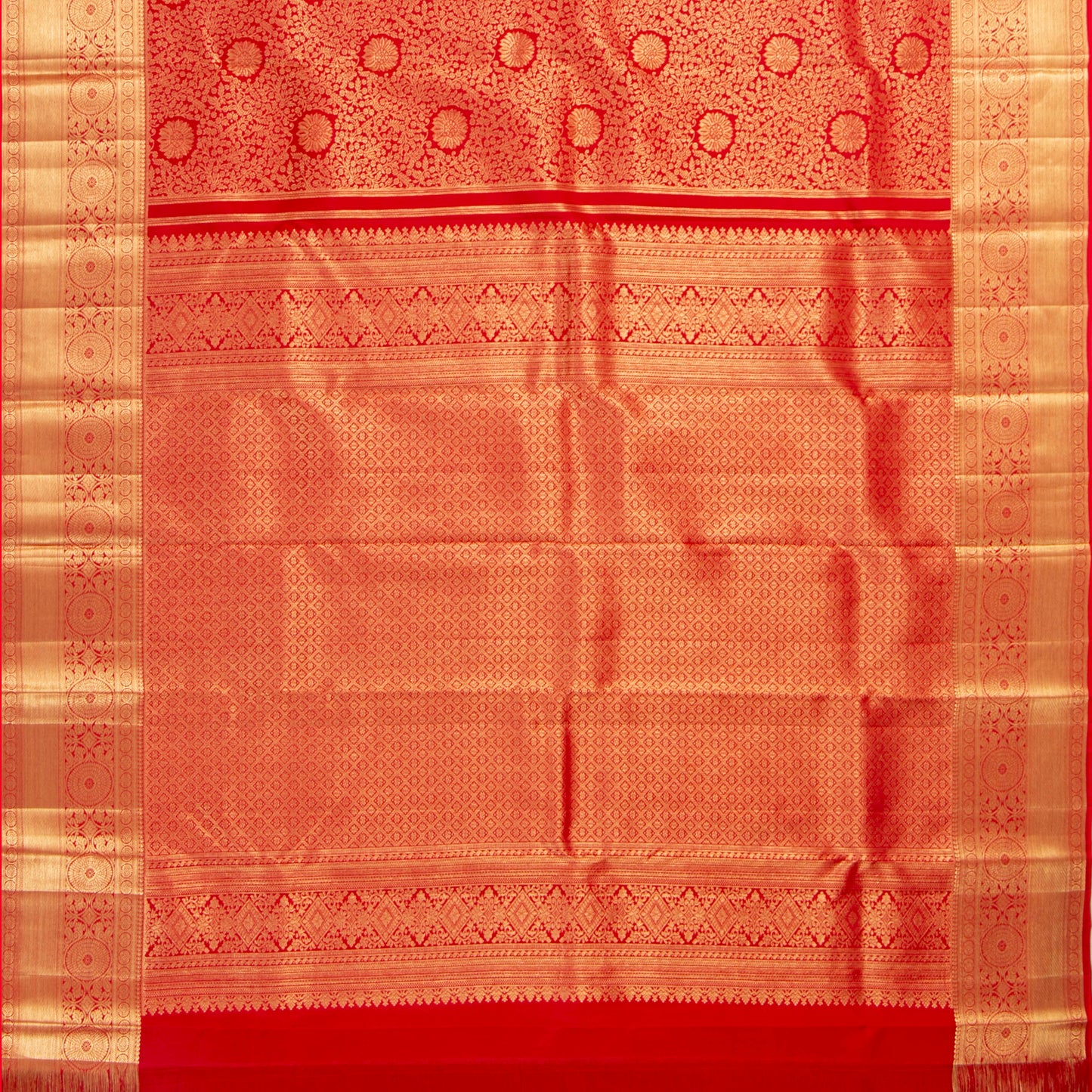 Red Kanchipuram Silk Saree For Festive Wear PV MEN 260 - Silk Sari - Panjavarnam PV MEN 260