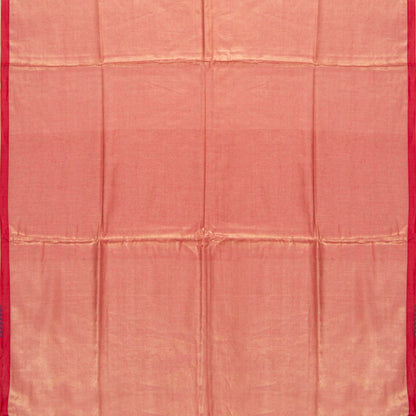 Red Tissue By Linen Handwoven Linen Silk Saree PL 2089