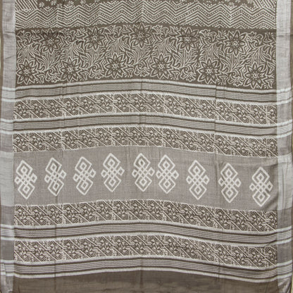 Fawn Cotton Saree Handwoven PV YU 2068