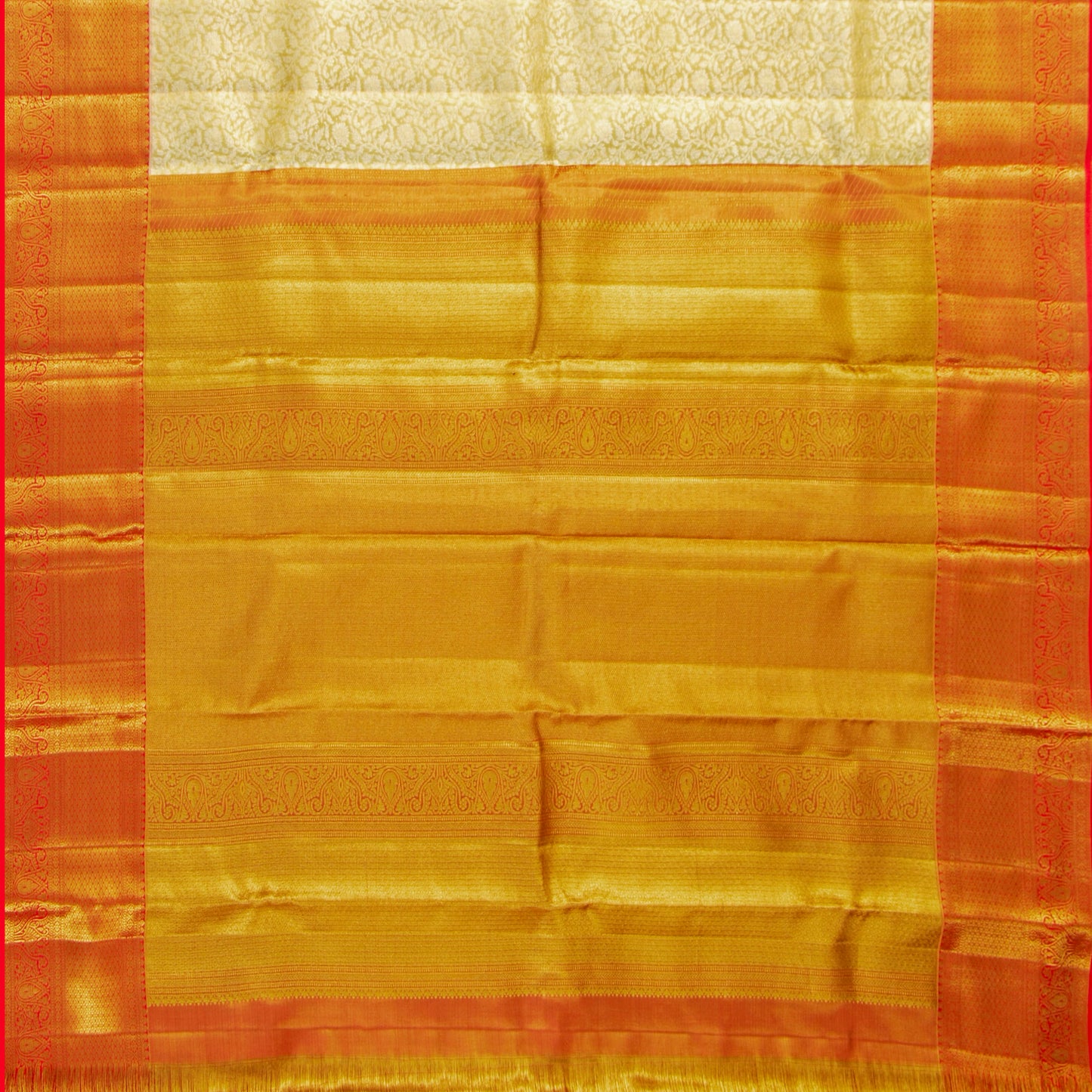 Gold And Red Tissue Kanchipuram Silk Saree For Bridal Wear PV MEN 267