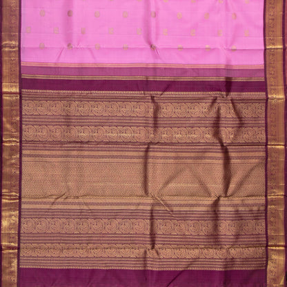Pink And Wine Kanchipuram Silk Saree For Bridal Wear PV NYC 1645
