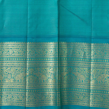 Orange And Anandha Blue Kanchipuram Silk Saree With Silver Zari For Wedding Wear PV NYC 1595
