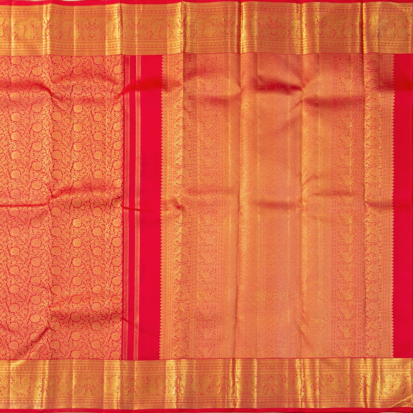 Red Kanchipuram Silk Saree For Bridal Wear PV NYC 1635
