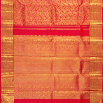 Red Kanchipuram Silk Saree For Bridal Wear PV NYC 1635