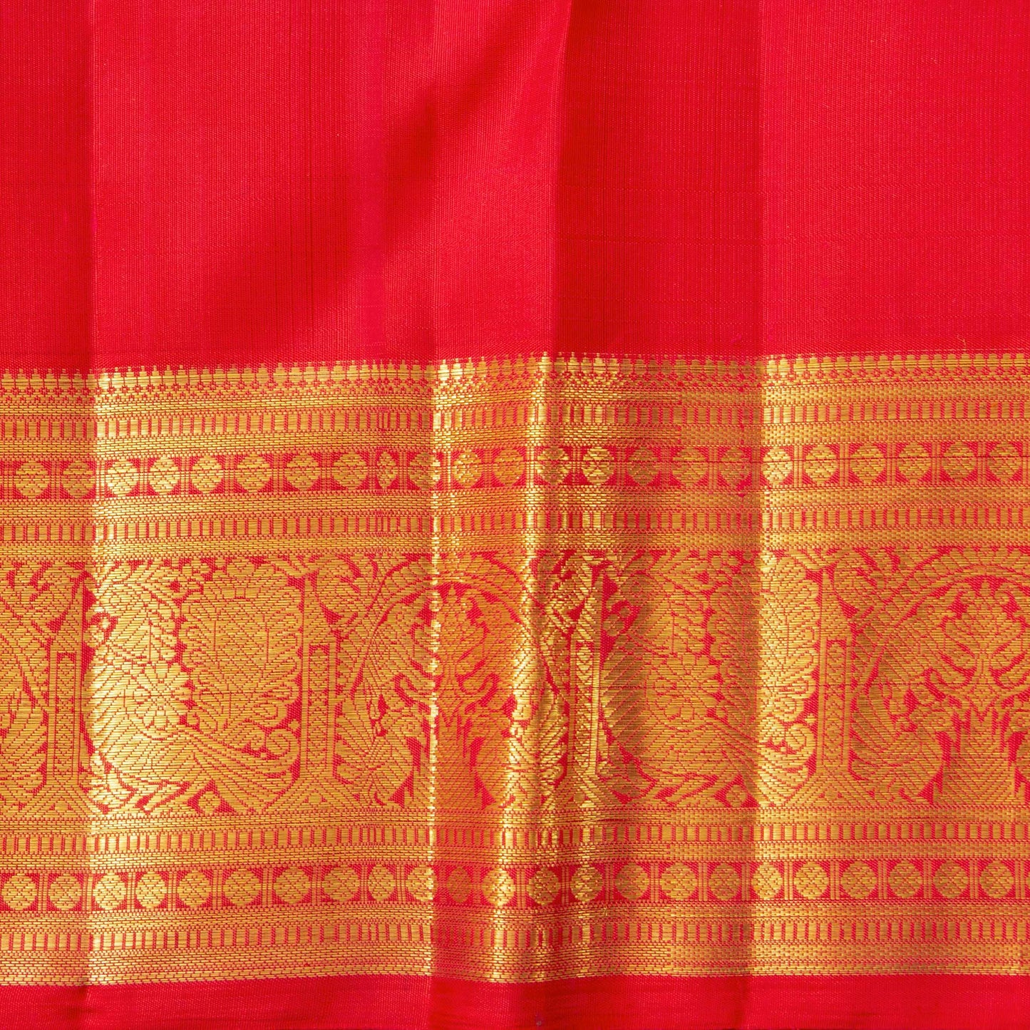Red Kanchipuram Silk Saree For Bridal Wear PV NYC 1635