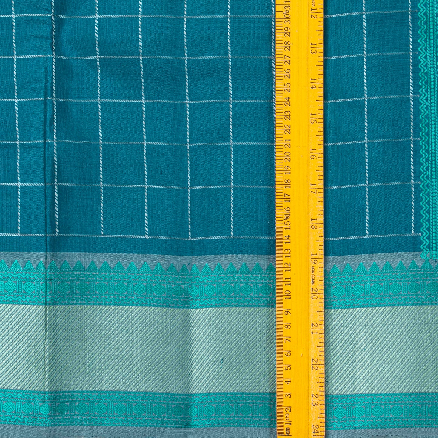 Blue And Grey Kanchipuram Silk Saree With No Zari For Office Wear PV RM NZ 496 - Silk Sari - Panjavarnam PV RM NZ 496