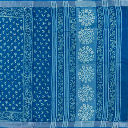 Blue Cotton Saree Handwoven PV YU 2069