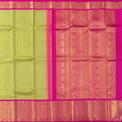 Elachi Green And Pink Kanchipuram Silk Saree For Bridal Wear PV NYC 1600