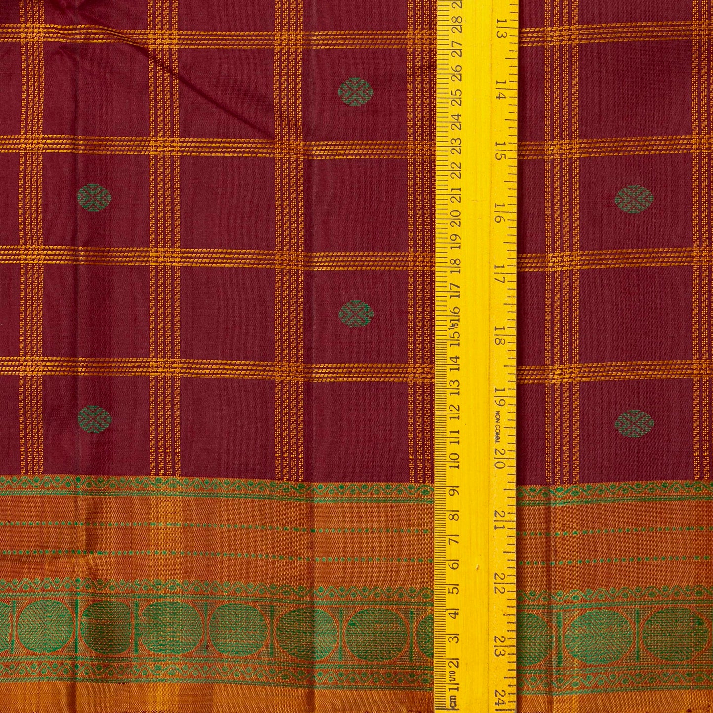 Maroon Kanchipuram Silk Saree With No Zari For Office Wear PV RM NZ 508 - Silk Sari - Panjavarnam PV RM NZ 508
