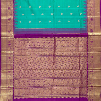 Sea Green And Magenta Kanchipuram Silk Saree For Wedding Wear PV NYC 1579