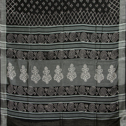 Black Cotton Saree Handwoven PV YU 2067