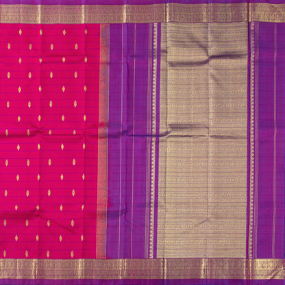 Pink And Purple Kanchipuram Silk Saree For Festive Wear PV NYC 1638