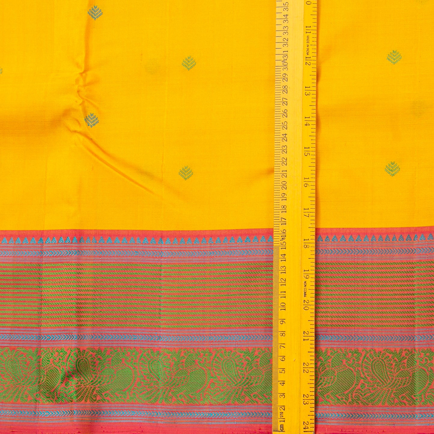 Yellow Kanchipuram Silk Saree With No Zari For Office Wear PV RM NZ 502 - Silk Sari - Panjavarnam PV RM NZ 502