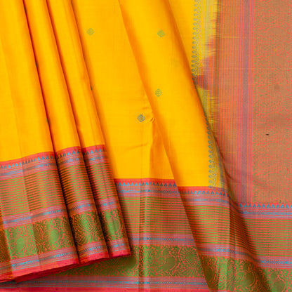 Yellow Kanchipuram Silk Saree With No Zari For Office Wear PV RM NZ 502 - Silk Sari - Panjavarnam PV RM NZ 502