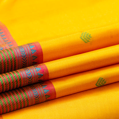 Yellow Kanchipuram Silk Saree With No Zari For Office Wear PV RM NZ 502 - Silk Sari - Panjavarnam PV RM NZ 502