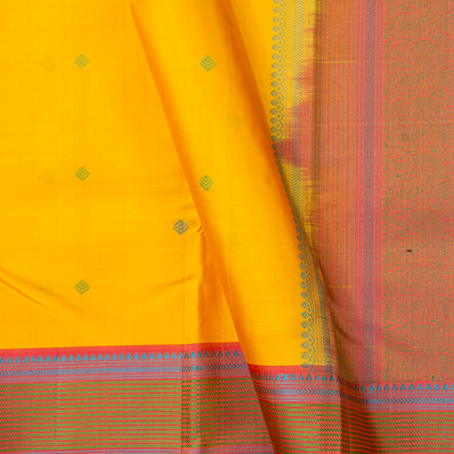 Yellow Kanchipuram Silk Saree With No Zari For Office Wear PV RM NZ 502 - Silk Sari - Panjavarnam PV RM NZ 502