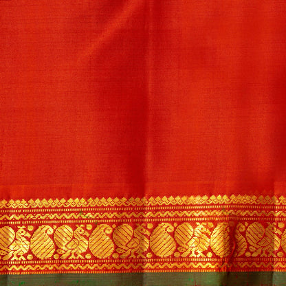 Red And Orange Kanchipuram Silk Saree For Festive Wear PV NYC 1727