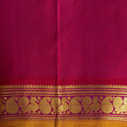 Blue And Magenta Kanchipuram Silk Saree For Festive Wear PV NYC 1726