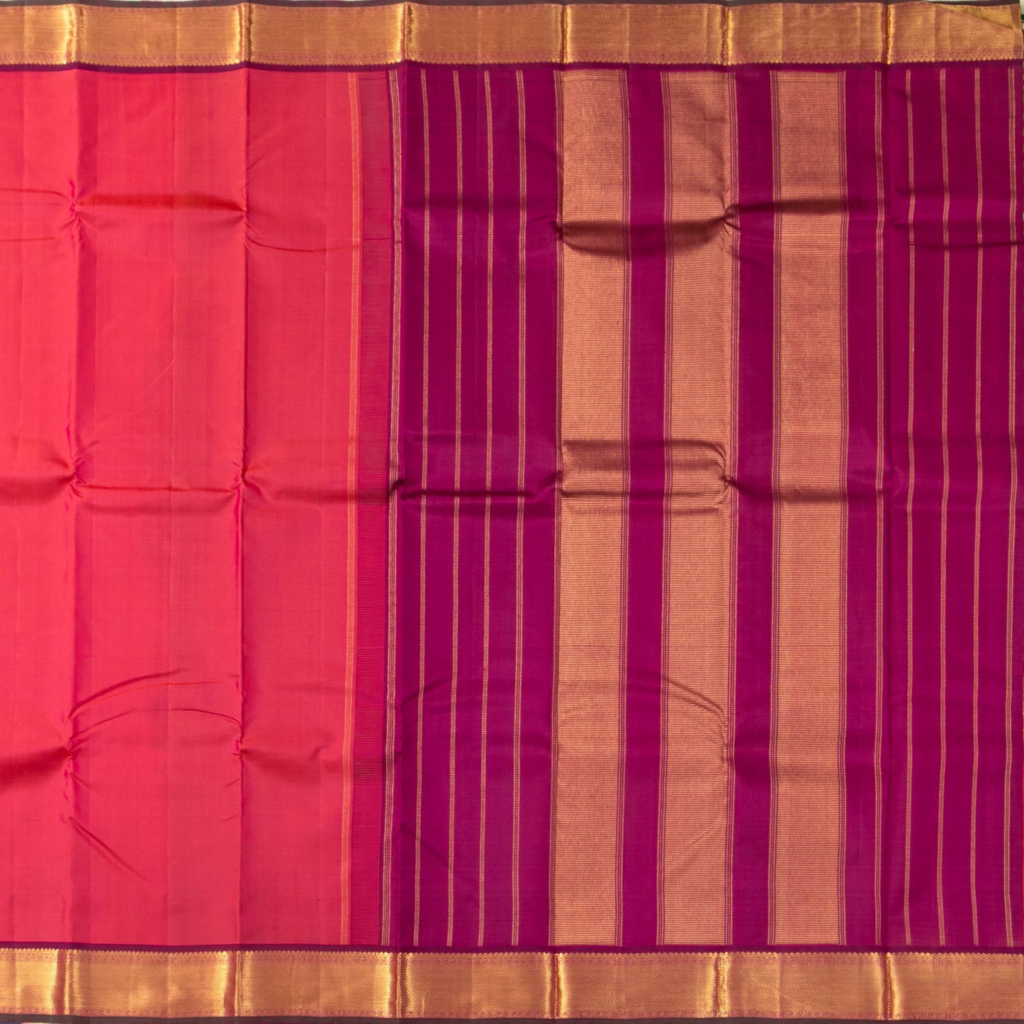 Pink And Magenta Kanchipuram Silk Saree For Festive Wear PV NYC 1721
