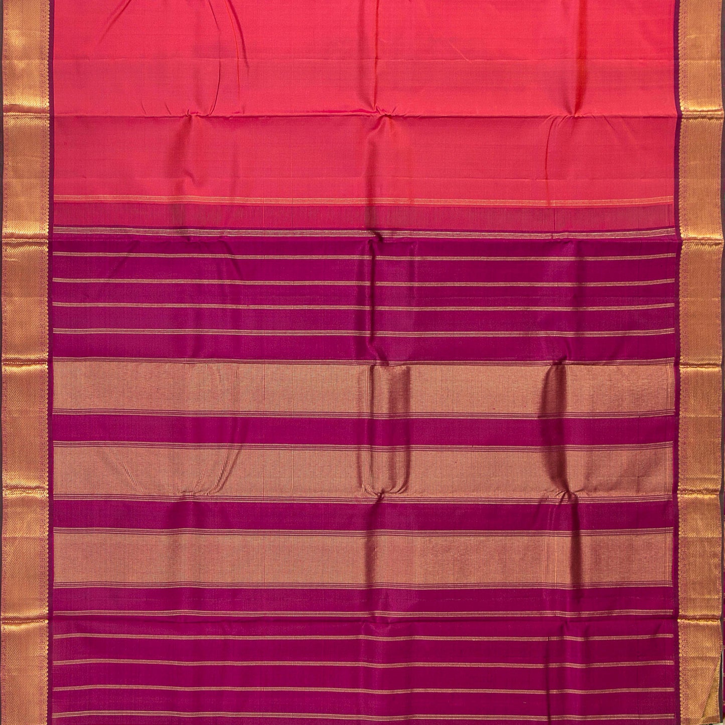 Pink And Magenta Kanchipuram Silk Saree For Festive Wear PV NYC 1721