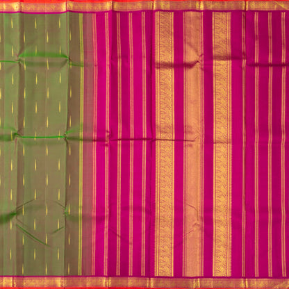 Green And Pink Kanchipuram Silk Saree For Festive Wear PV NYC 1720