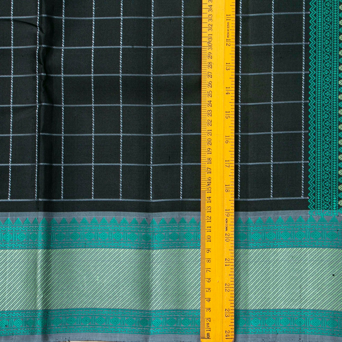 Black And Blue Kanchipuram Silk Saree With No Zari For Office Wear PV RM NZ 495 - Silk Sari - Panjavarnam PV RM NZ 495