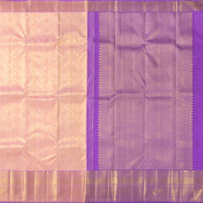 Pastel Pink And Lavender Kanchipuram Silk Saree For Wedding Wear PV NYC 1612