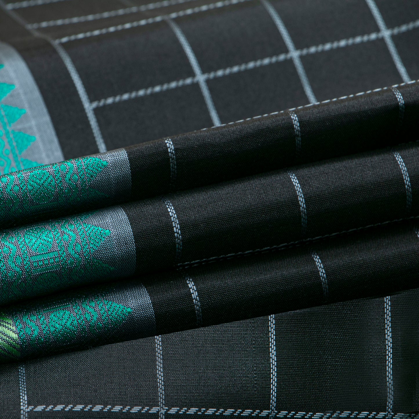 Black And Blue Kanchipuram Silk Saree With No Zari For Office Wear PV RM NZ 495 - Silk Sari - Panjavarnam PV RM NZ 495