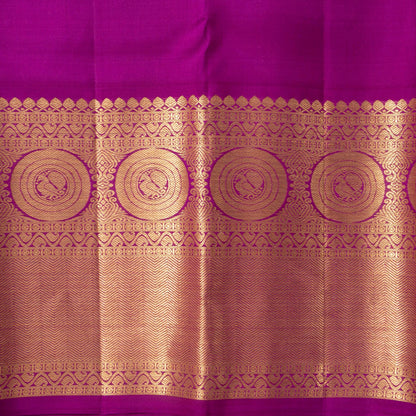 Off White And Magenta Kanchipuram Silk Saree For Wedding Wear PV NYC 1719