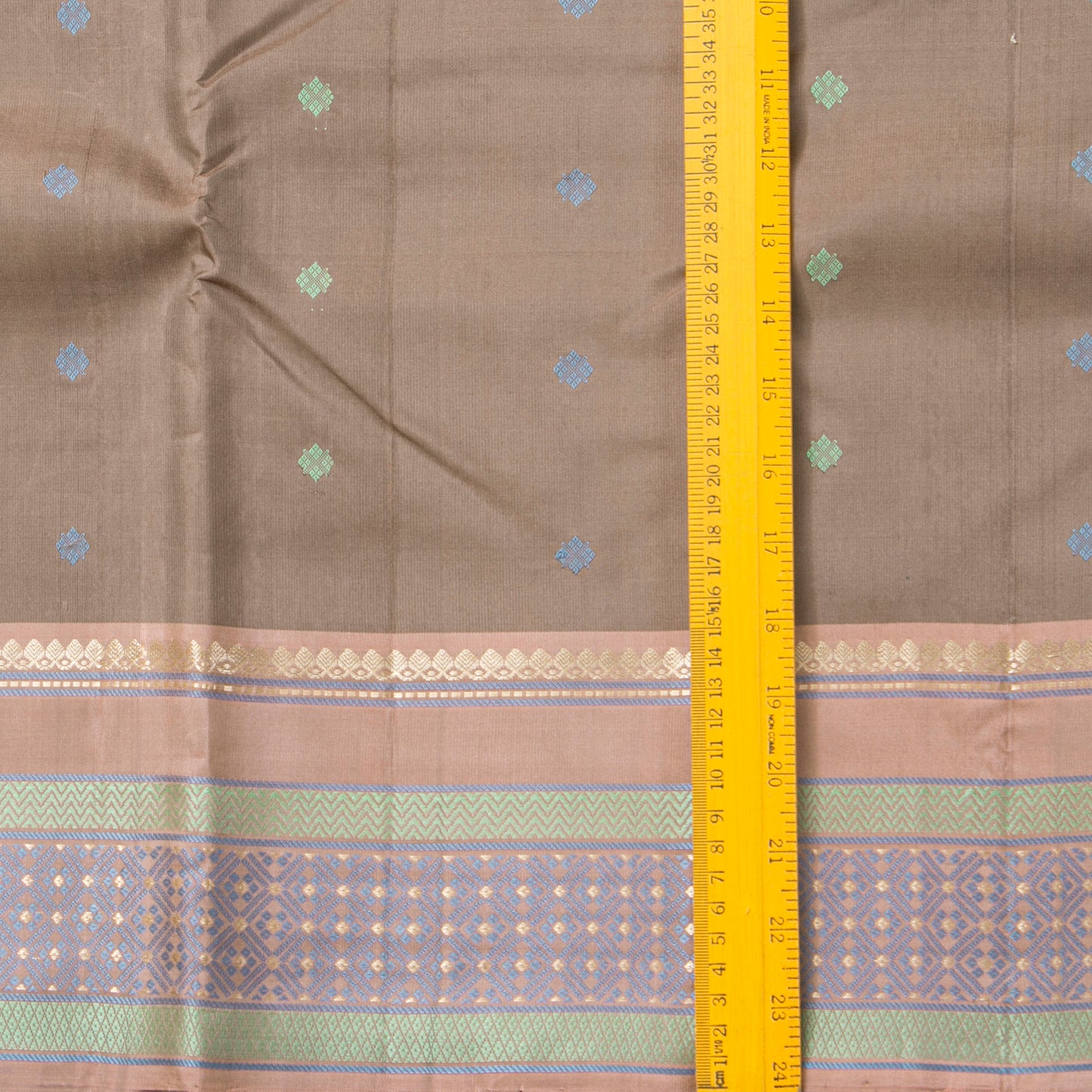 Fawn Kanchipuram Silk Saree With No Zari For Office Wear PV RM NZ 511