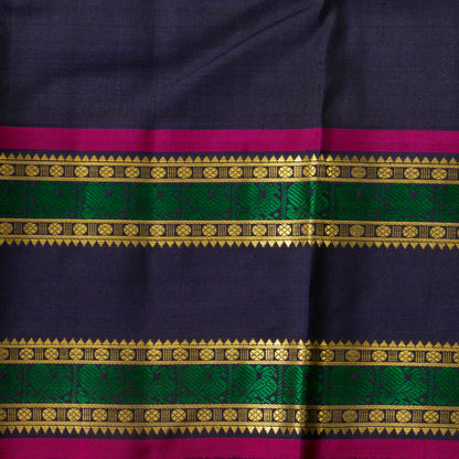Yellow And Blue Kanchipuram Silk Saree For Wedding Wear PV NYC 1643