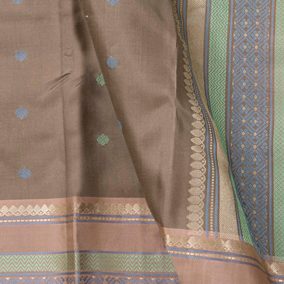 Fawn Kanchipuram Silk Saree With No Zari For Office Wear PV RM NZ 511