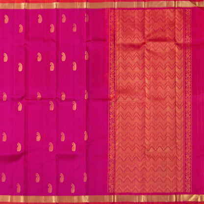 Pink And Red Kanchipuram Silk Saree For Festive Wear PV NYC 1632