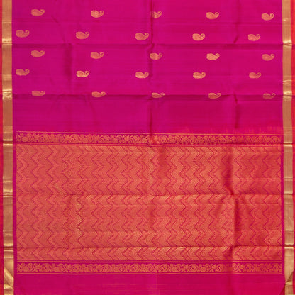 Pink And Red Kanchipuram Silk Saree For Festive Wear PV NYC 1632