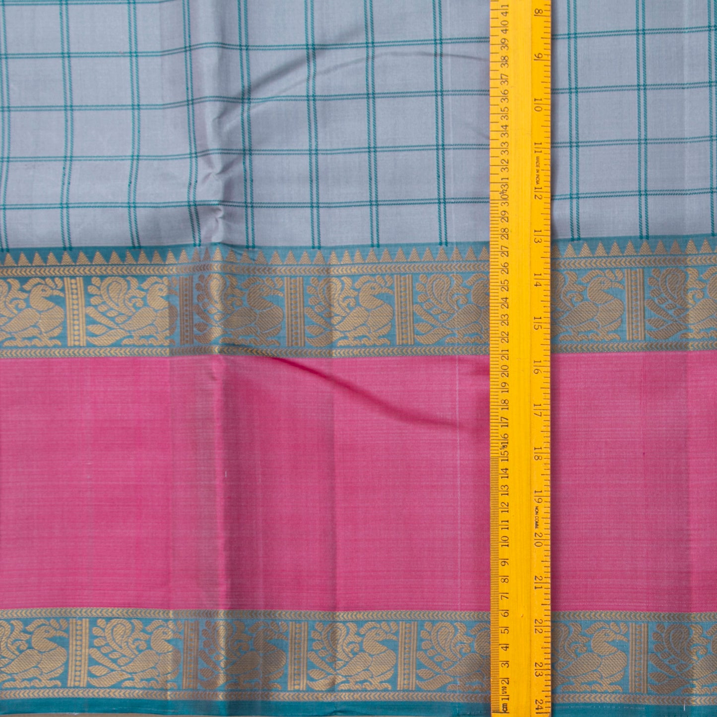 Grey Kanchipuram Silk Saree With No Zari For Office Wear PV RM NZ 498