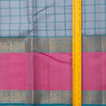 Grey Kanchipuram Silk Saree With No Zari For Office Wear PV RM NZ 498