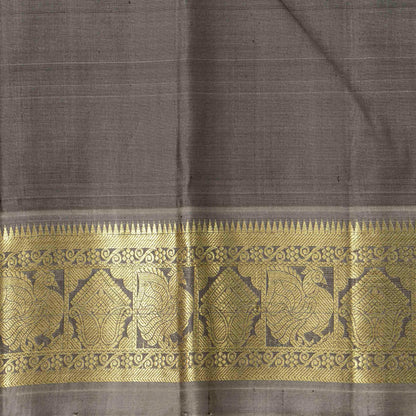 Purple And Grey Kanchipuram Silk Saree With Vanki Motifs For Festive Wear PV NYC 1639