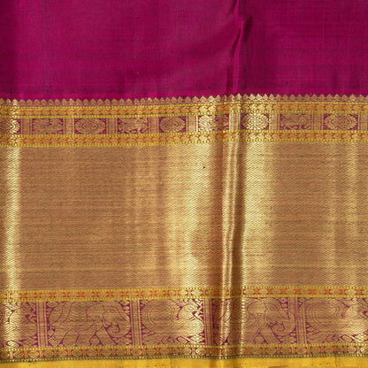 Green, Purple And Maroon Kanchipuram Silk Saree With Silk Jacquard Work For Wedding Wear PV NYC 1644