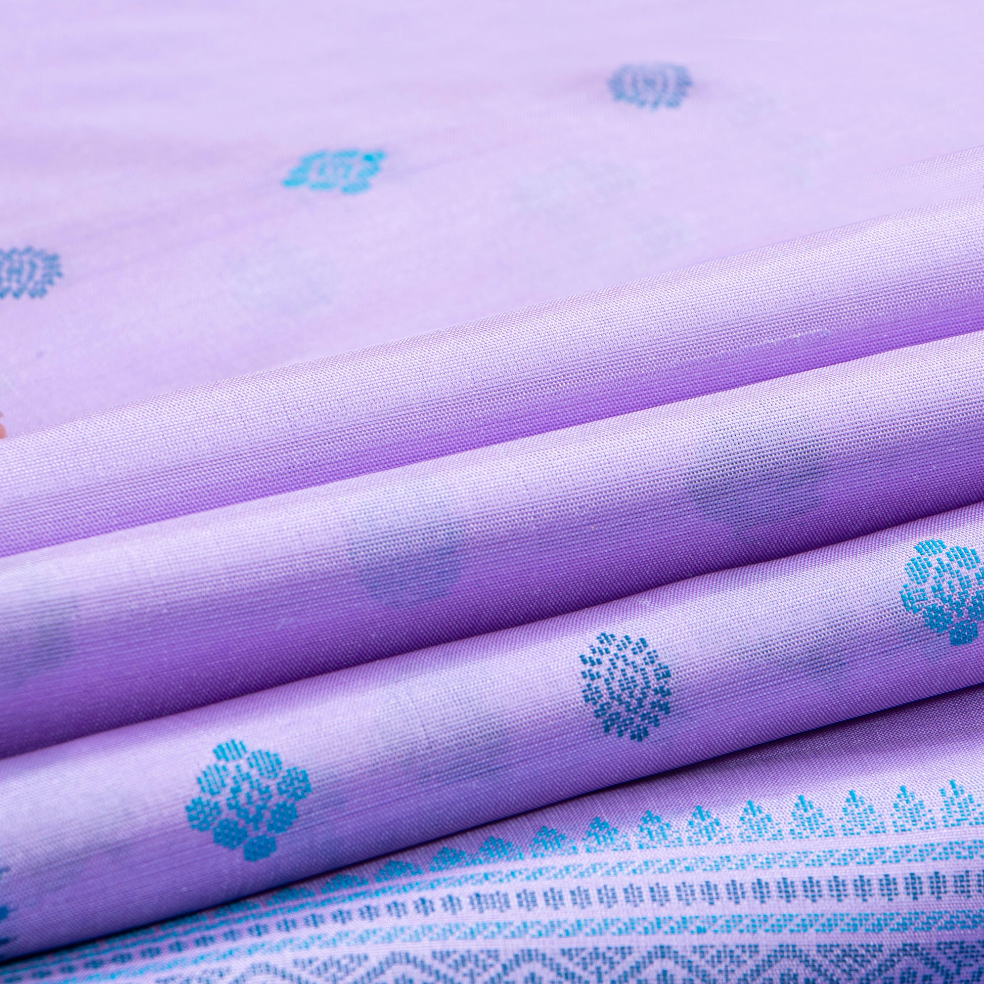 Lavender Kanchipuram Silk Saree With No Zari For Office Wear PV RM NZ 510 - Silk Sari - Panjavarnam PV RM NZ 510