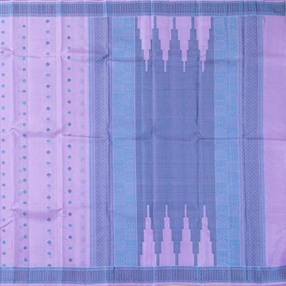 Lavender Kanchipuram Silk Saree With No Zari For Office Wear PV RM NZ 510 - Silk Sari - Panjavarnam PV RM NZ 510