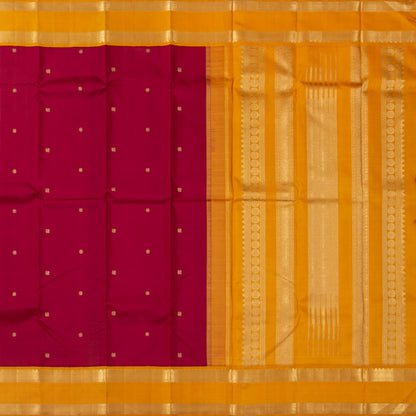 Magenta And Mustard Yellow Kanchipuram Silk Saree For Festive Wear PV NYC 1640
