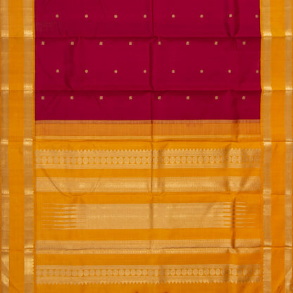 Magenta And Mustard Yellow Kanchipuram Silk Saree For Festive Wear PV NYC 1640