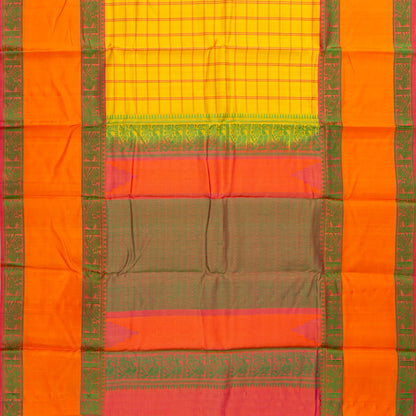 Yellow Kanchipuram Silk Saree With No Zari For Office Wear PV RM NZ 499 - Silk Sari - Panjavarnam PV RM NZ 499