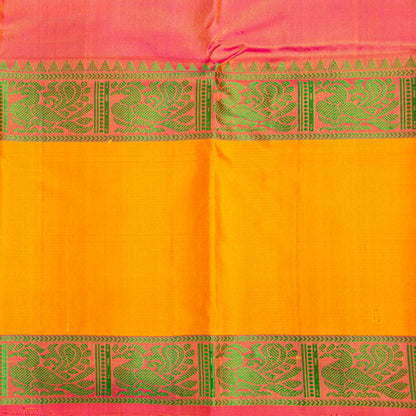 Yellow Kanchipuram Silk Saree With No Zari For Office Wear PV RM NZ 499 - Silk Sari - Panjavarnam PV RM NZ 499