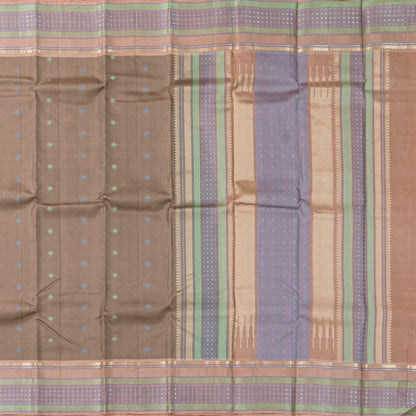 Fawn Kanchipuram Silk Saree With No Zari For Office Wear PV RM NZ 511