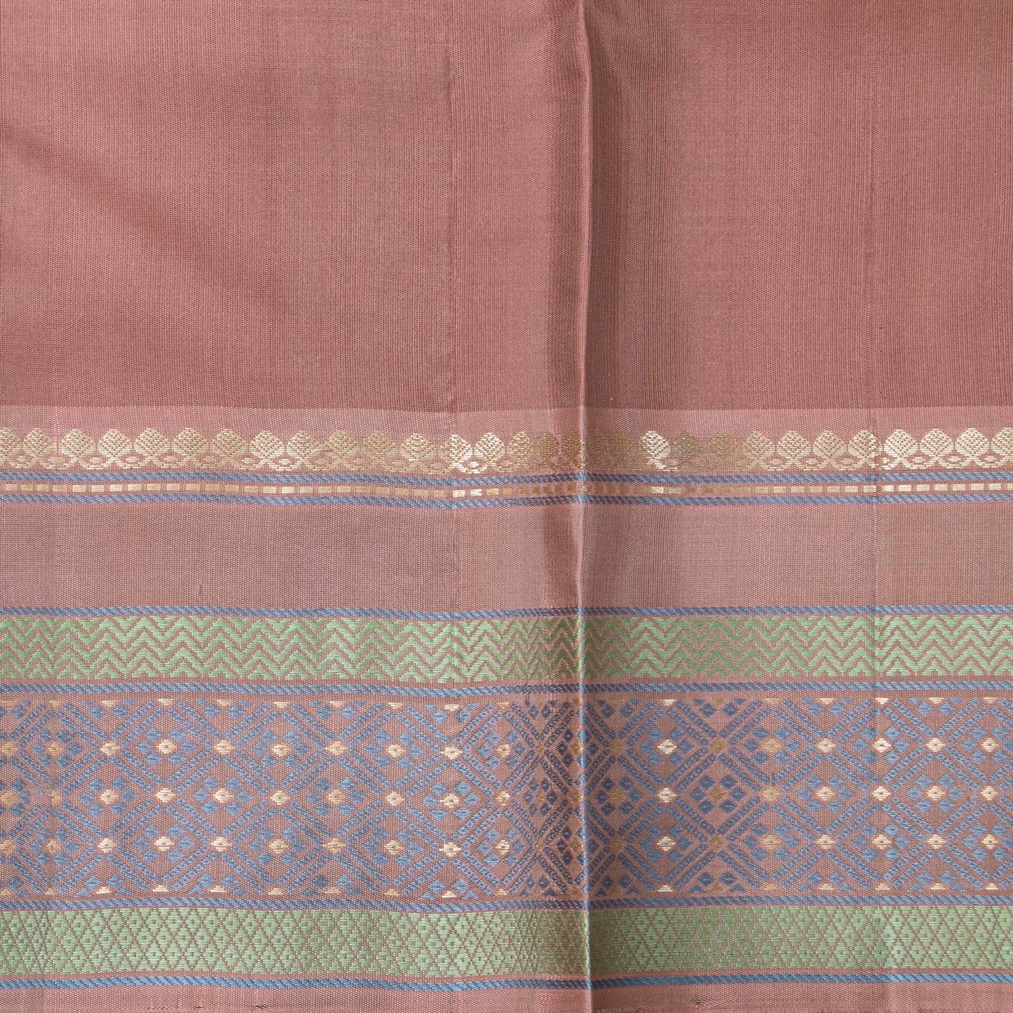 Fawn Kanchipuram Silk Saree With No Zari For Office Wear PV RM NZ 511