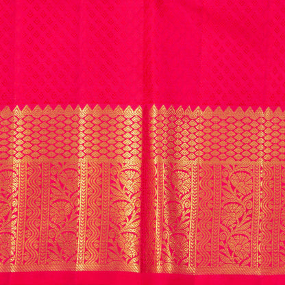 Pink Kanchipuram Silk Saree With Zari Checks For Wedding Wear PV NYC 1587