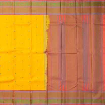 Yellow Kanchipuram Silk Saree With No Zari For Office Wear PV RM NZ 502 - Silk Sari - Panjavarnam PV RM NZ 502